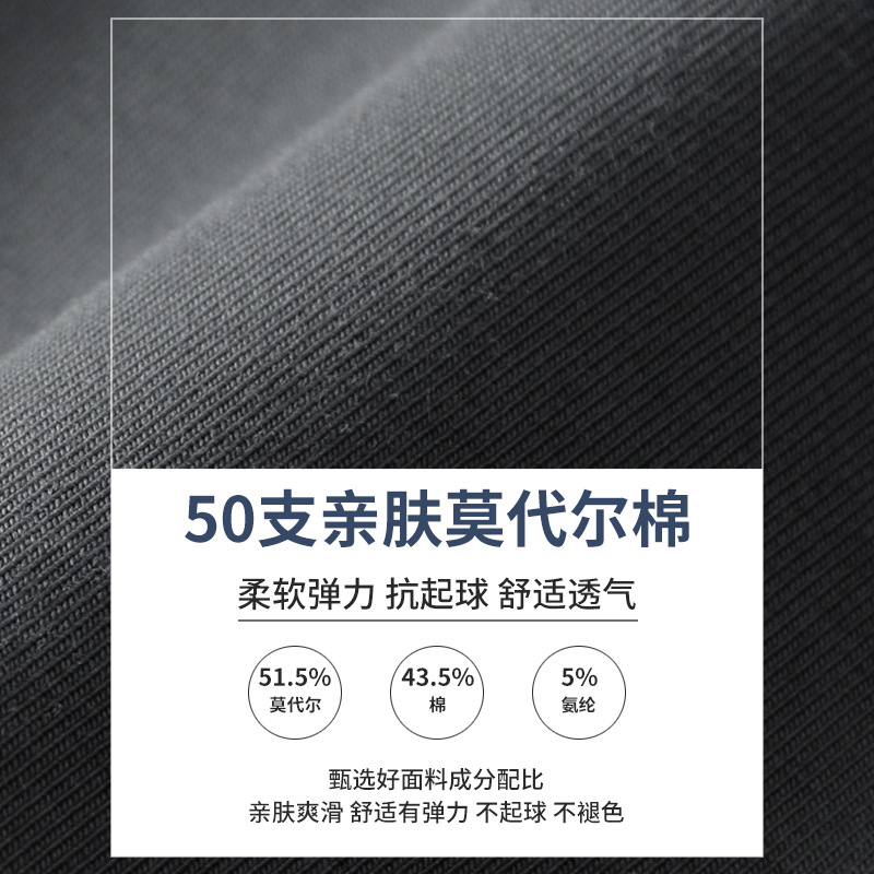 New Long-sleeved T-shirt Men's V-neck Autumn and Winter Base Shirt Fleece-lined Thickened High-end Embroidered Inner Top Men's Trendy