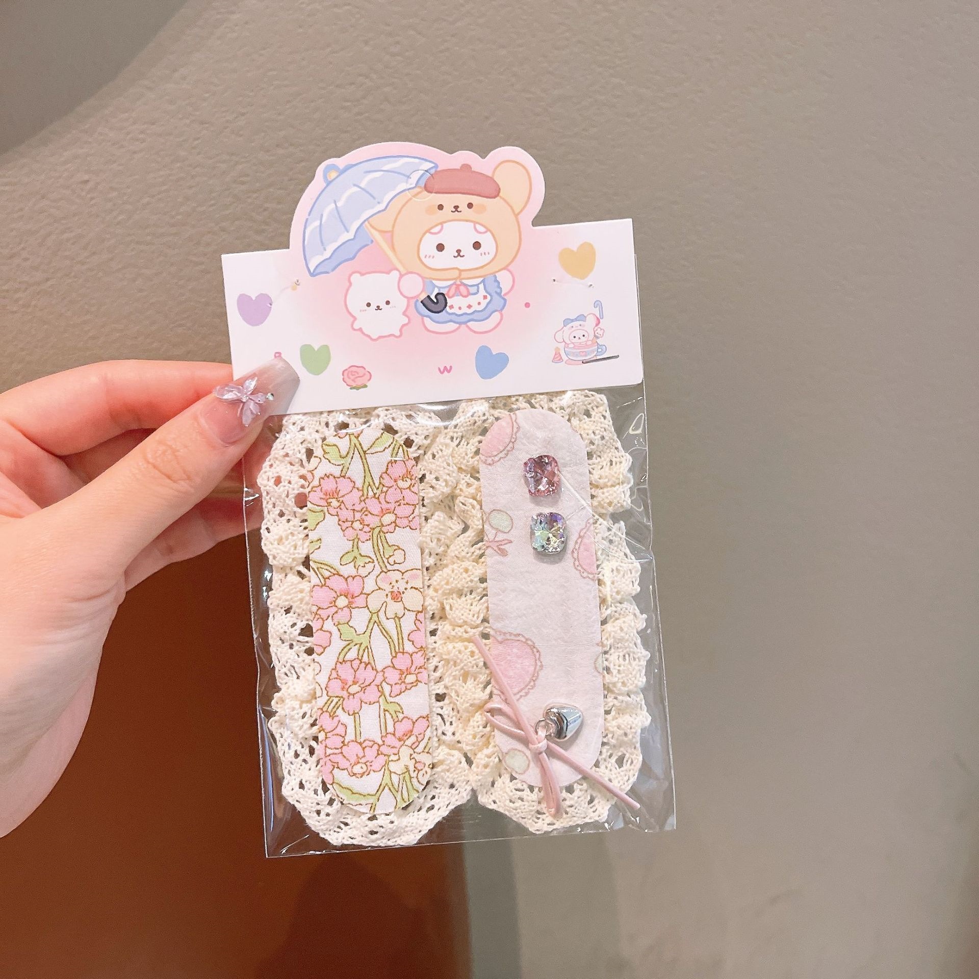 Tejido de encaje para niños velcro toque de cabello correa de cabello para bebés frange pegado piezas de cabello para niñas pegado banda de cabello