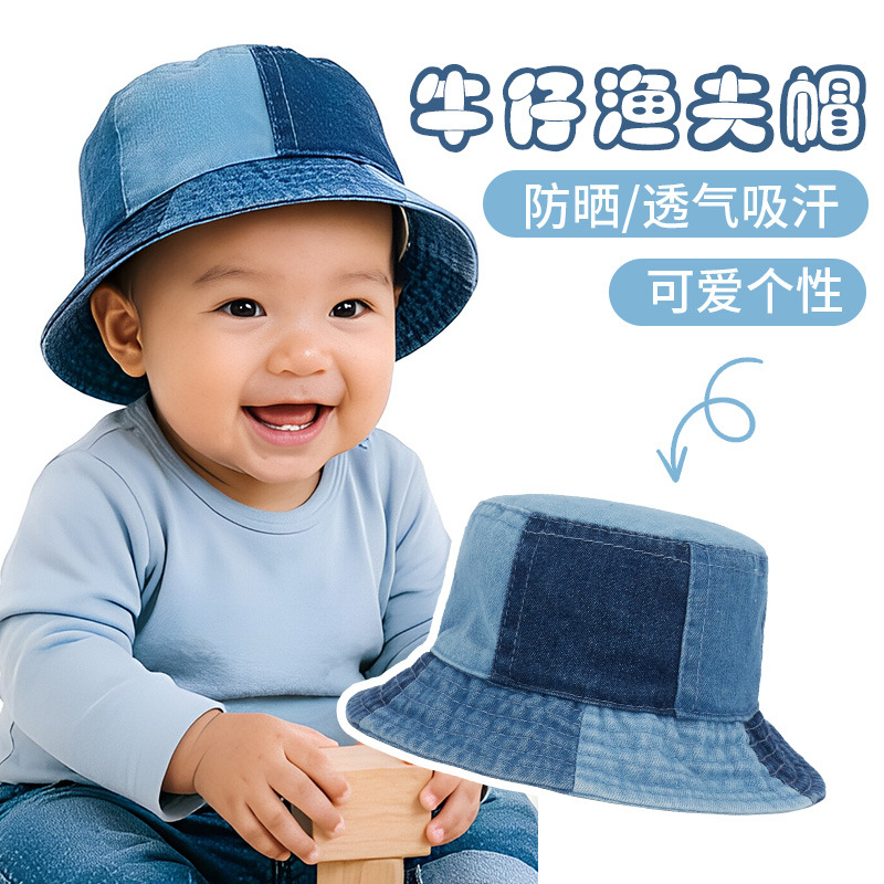 跨境热卖日系水洗百搭拼色渔夫帽女春夏潮牌小清新时尚防晒遮阳短