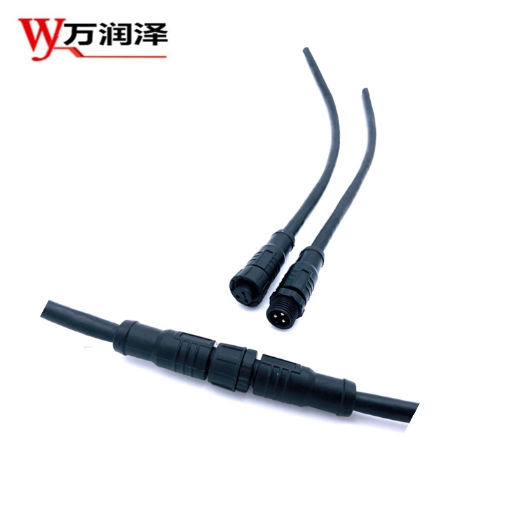 led灯条电源线M12机械设备插头3芯防水线3P接头公母线束3芯防水线