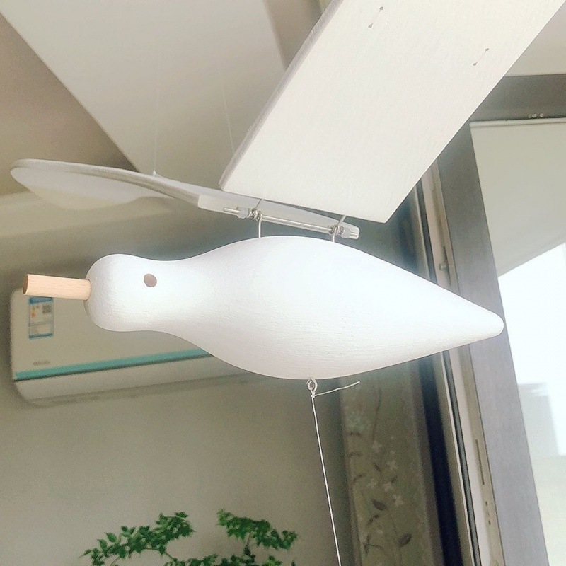 木製の飛んでいるカモメリビングルームバルコニー窓空中ペンダント子供部屋アートクリエイティブハンギングペンダント|undefined
