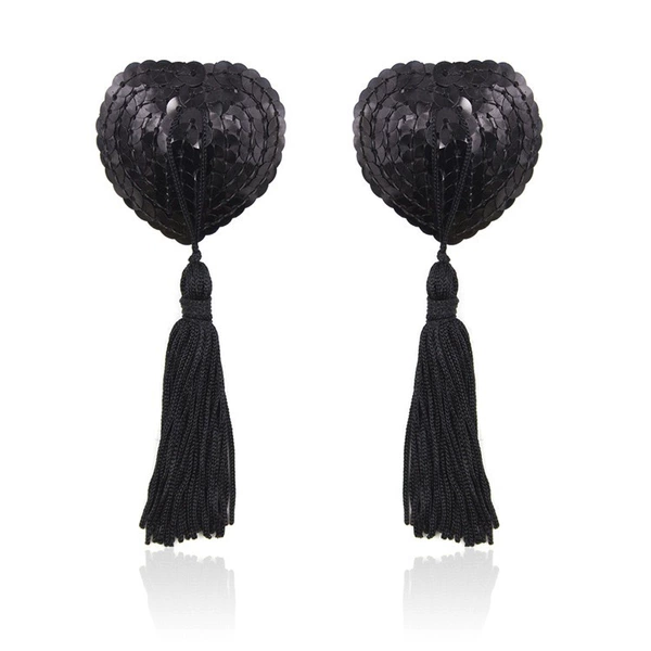 Heart -shaped sequins black