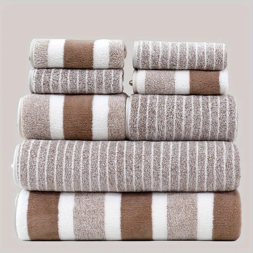 Set of 8 towels, bath towels, and square towels supplied by the factory, non-shedding, non-fading, soft and comfortable, coral velvet bath towels
