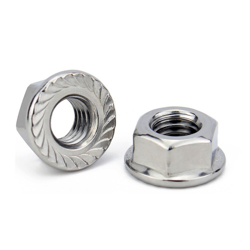 304 stainless steel hexagonal flange nut DIN6923 anti-slip padded nut M3M4M5M6M8 flange face nut
