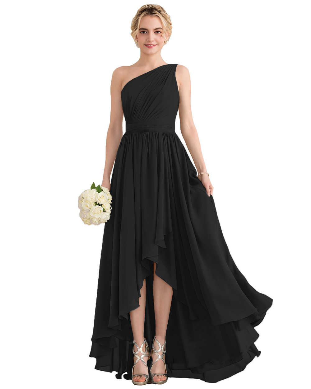 Vestido de noche para mujeres verano 2026 nuevo temperamento hombro pequeño cola celebridad fiesta de cumpleaños vestido diario
