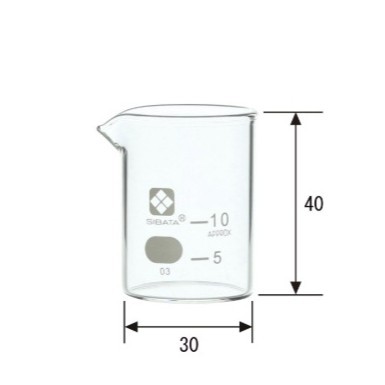SIBATA柴田科学010020-10A带刻度的烧杯，10毫升
