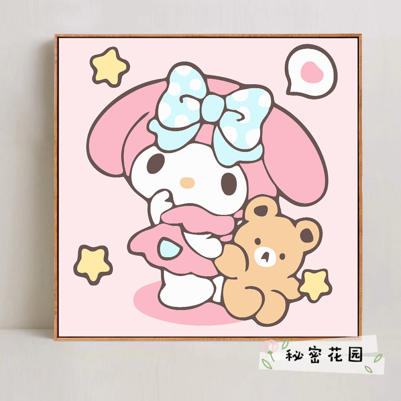 サンリオデジタル油絵 diy 手描きカラーリングクロミメロディー漫画かわいい装飾画メーカー卸売|undefined