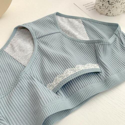 Pocket menstrual pants for women Japanese style fresh large size mid-waist threaded cotton seamless breathable girls cotton underwear for women