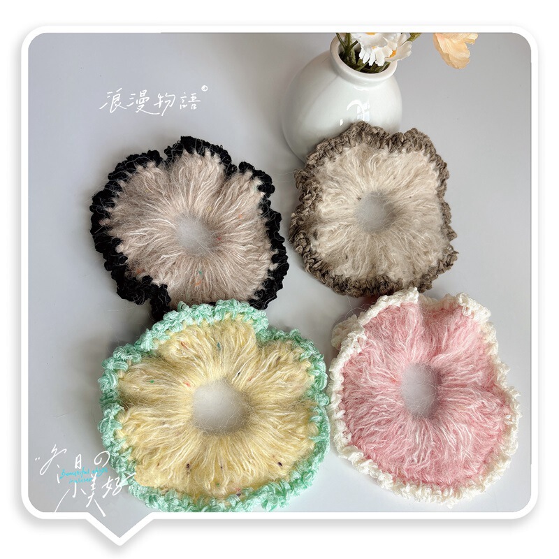 Hand-woven wool hair ring sweet contrast color atmosphere autumn and winter new sweet fairy ponytail hair rope hair accessories