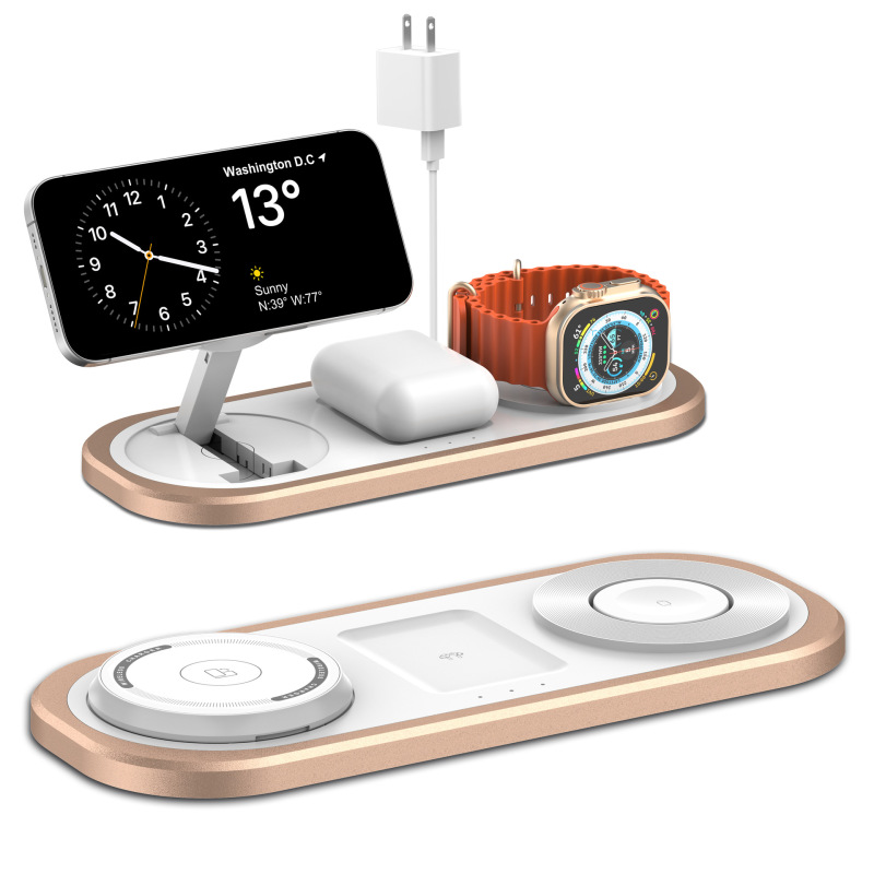新しい折りたたみワイヤレス充電器スリーインワンワイヤレス充電磁気吸引携帯電話時計ヘッドセットデスクトップ充電器|undefined