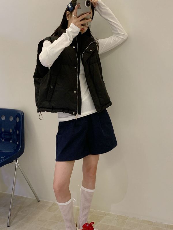 平湖霜林2025新款90白鸭绒秋冬韩版百搭女简约短款羽绒服马甲|undefined