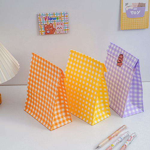 Kraft Paper Gift Bag Cute Gift Shopping Bag Ins Style Birthday Handbag Storage Bag 