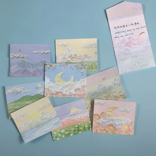 Greeting Card Advanced Blessing Gratitude Thank You Anniversary Graduation Teacher Halloween Card Oil Painting Envelope Greeting Card Small Card