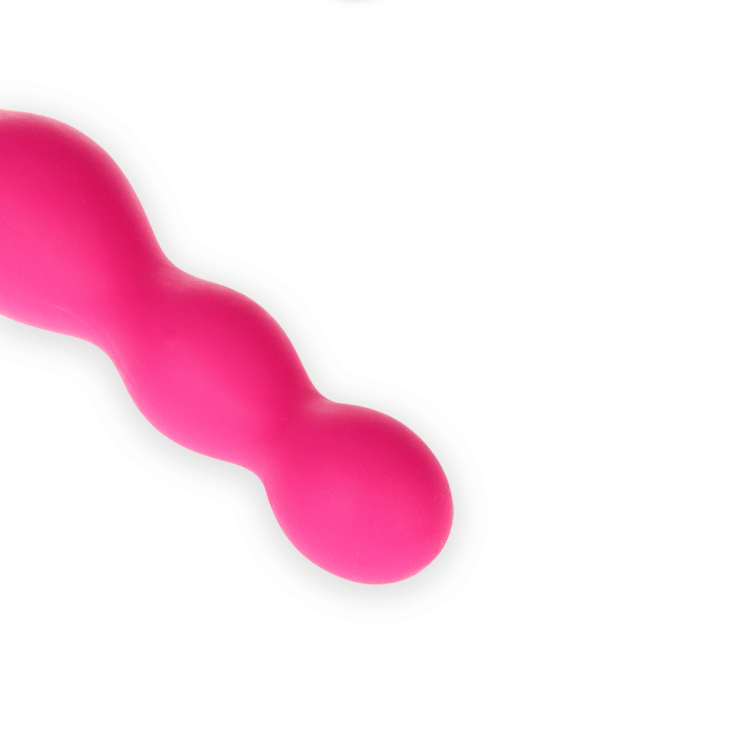 Vibrating Silicone Anal Plug Bead Vibrator, Rose Red, Adult Anal Massage Toy — detail image 7