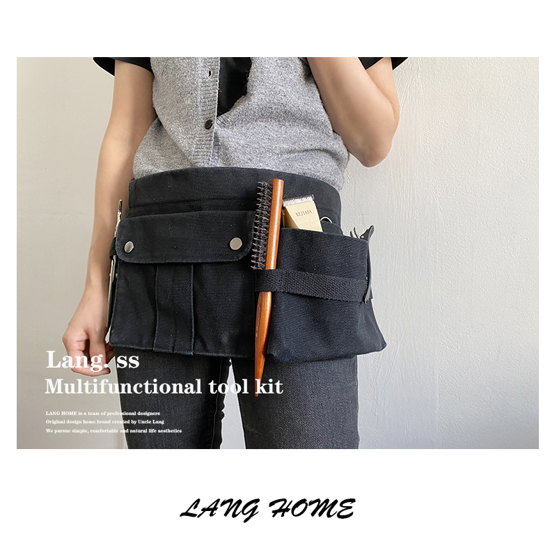 Lienzo engrosamiento construcción carpintería especial cinturón resistente al desgaste bolsillo de cintura multifuncional juego de almacenamiento de peluquero