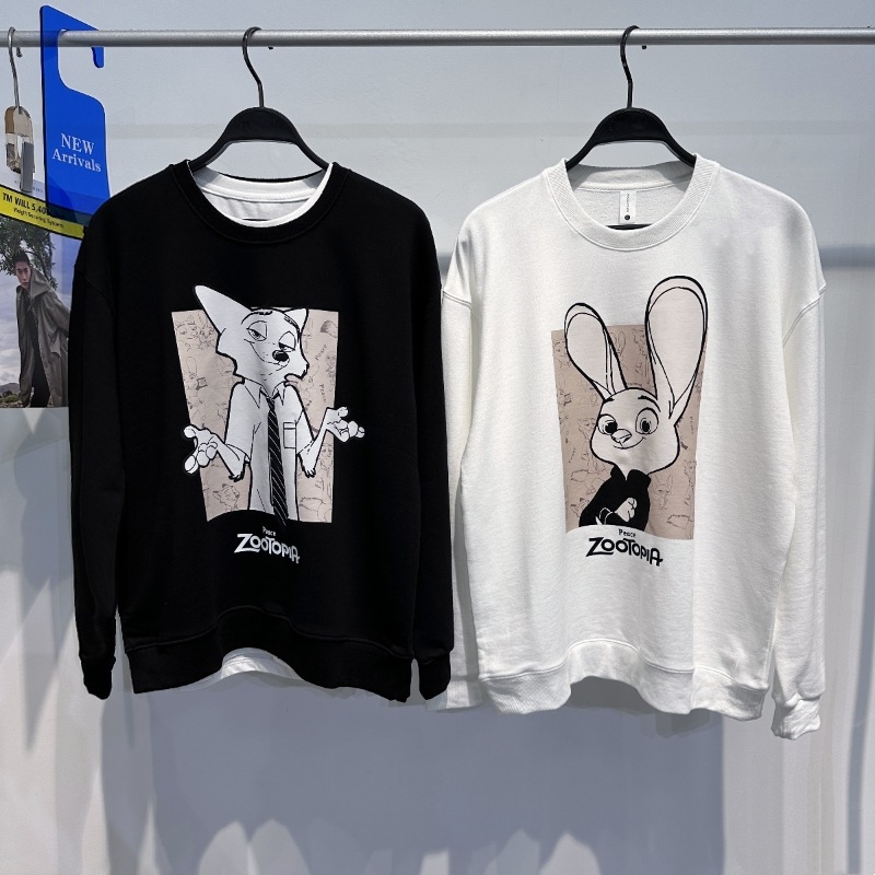 男装秋冬圆领卫衣字母印花青春时尚宽松卡通套头卫衣潮 BWBFC4400