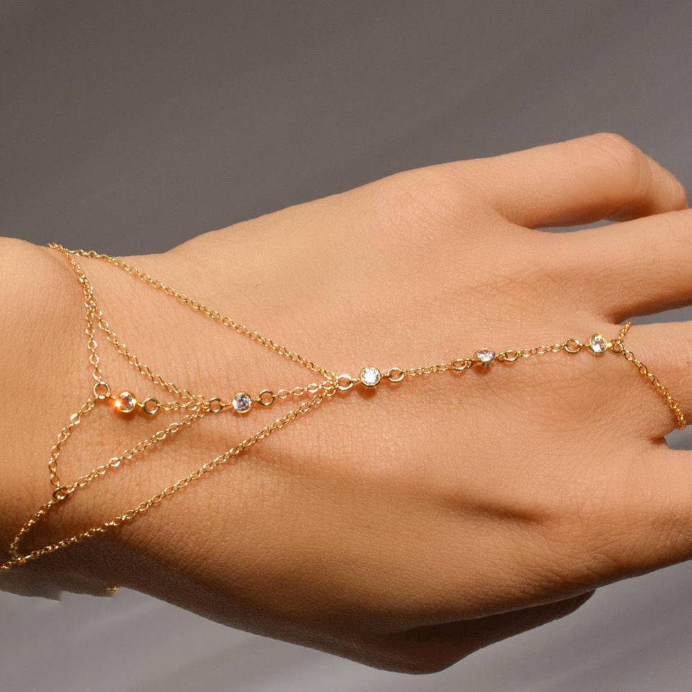 Diamond-encrusted Link Bracelet High-end Simple Accessory_voghion.com