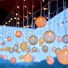 LED棉线球灯串圣诞节日装饰灯儿童房间卧室彩灯满天星闪灯氛围灯