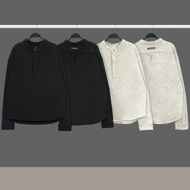 Свитшот унисекс FOG Season 7 в стиле High Street, как у Оуян Наны, с воротником-стойкой и пуговицами, плотный, универсальный