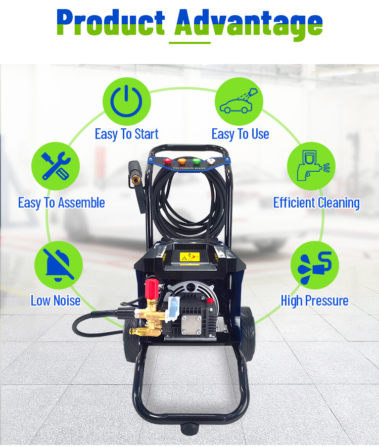 Cross-Border Yilujie Car Washing Machine Single-Phase Pressure Washer for Commercial Use, High-Power Industrial Property and Farm Cleaning
