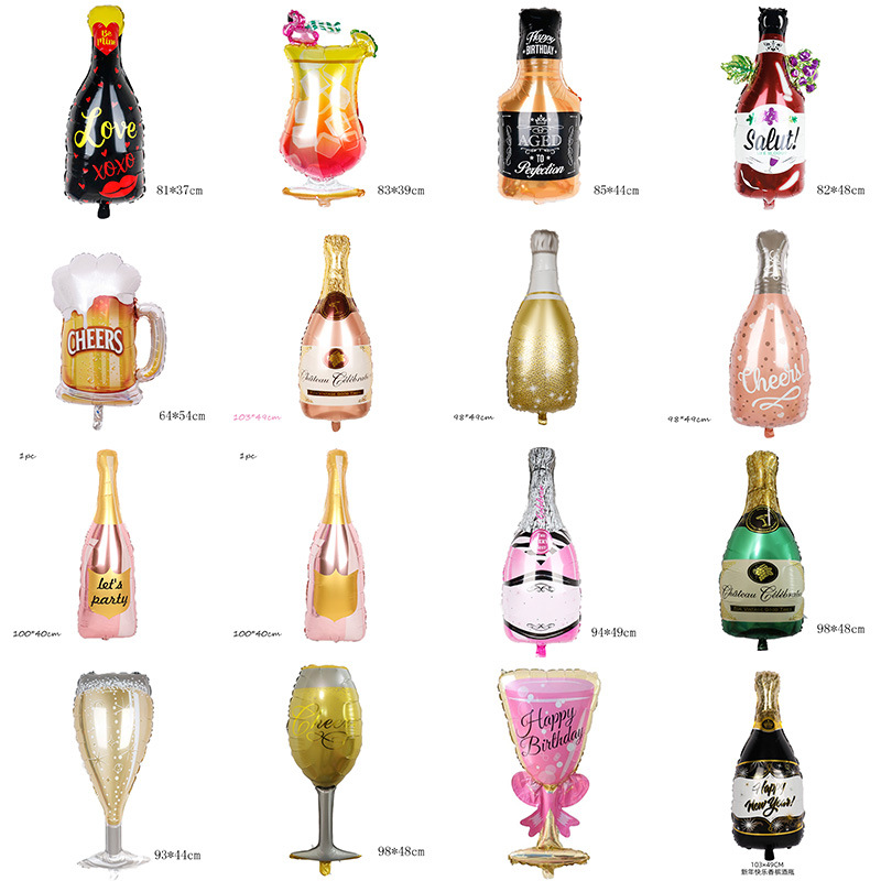 Birthday Wine Bottle Aluminum Film Party Balloon display picture 1