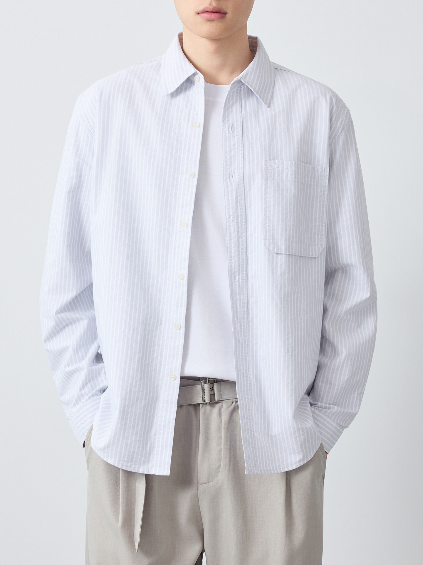 Áo sơ mi nam dài tay sọc Oxford cotton cao cấp phong cách công sở — Xanh ngọc lam tốicolor