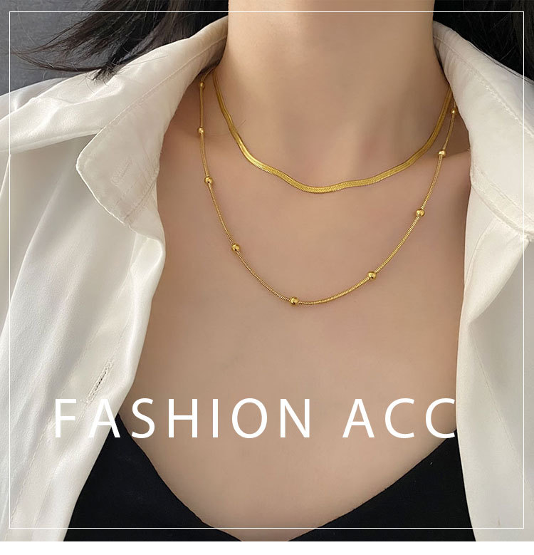 Fashion Geometric Titanium Steel Plating Layered Necklaces 1 Piece