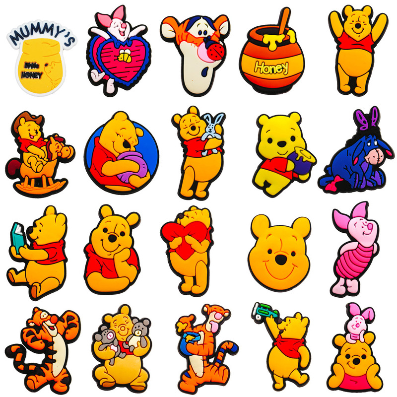 Cute Winnie the Pooh Hole Shoes Shoes Flower Shoe Buckle Soft Rubber PVC Garden Shoes Accessories Accessories Shrimp Amazon