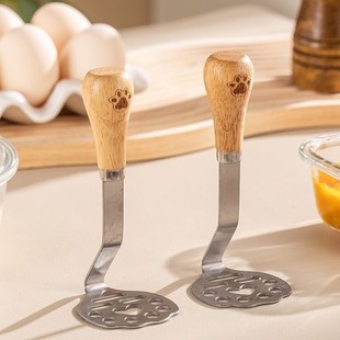 Bear Potato Masher Baby Food Supplement Tool Stainless Steel Egg Masher Vertical Colander Garlic Press