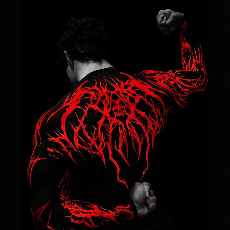 Breathedivinity Men's Trendy Dark Style T-Shirt for Cycling, Sports, Stretchy, Quick-Dry, Cross-Border European and American Sizes Breathedivinity Men's Trendy Dark Style T-Shirt for Cycling, Sports, Stretchy, Quick-Dry, Cross-Border European and American Sizes