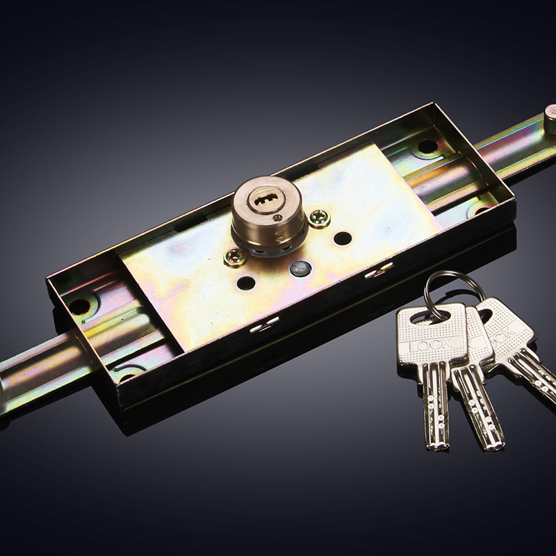 包邮卷闸门锁车库中间底部开十字一字月牙铜锁芯防盗防撬老式通用