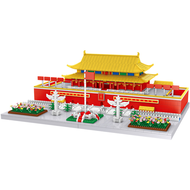 Nueva zi9907 Tiananmen modelo de construcción de estilo chino micro bloques de construcción de partículas de diamante de alta dificultad nacional de moda juguetes ensamblados