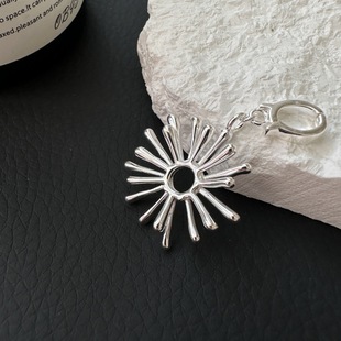 S925 Sterling Silver Korean Style Niche Design Alien Flower Pendant Simple Retro Fashion South Korea Side Pendant Wholesale