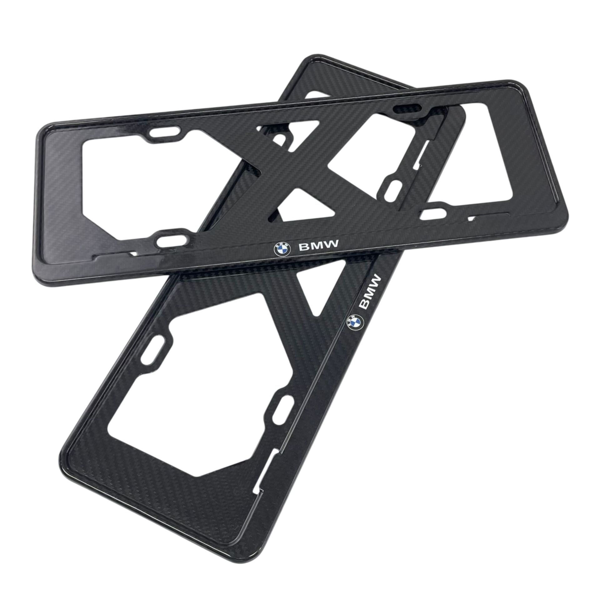 Car Carbon Fiber License Plate Frame, Dry Carbon 3K Twill, Universal for Fuel Vehicles with Blue and Green Plates, Can Be Silk-Screened with Logo