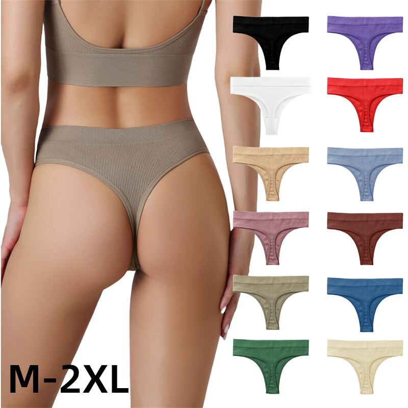 Foreign trade eBay thread thong women's cotton plus size low waist sports fitness yoga seamless T pants underwear