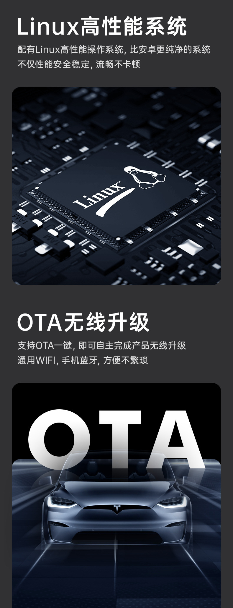 Suitable for Tesla Model 3/Y Instrument Screen Ota Control, Carplay/Hicar Car System Upgrade, Lcd