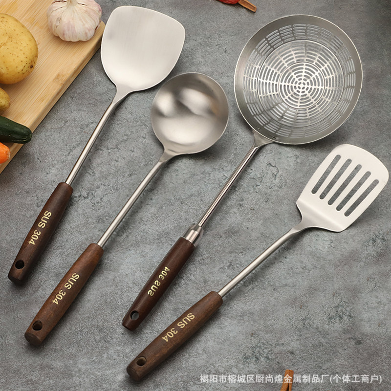 304 acero inoxidable frito pala de hierro cocina cocina cocina cocina hogar set especial para cocinero