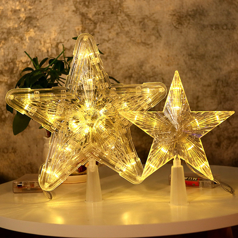 Christmas Tree Top Light Led Luminous Star Light Five-Pointed Star Light Battery Box Room Decoration Cross-Border Christmas Tree Light Christmas Tree Top Light Led Luminous Star Light Five-Pointed Star Light Battery Box Room Decoration Cross-Border Christmas Tree Light