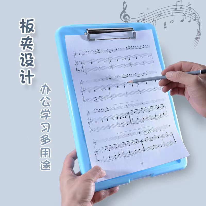 A4 caja de archivo vertical suministros de oficina multifuncional plástico clip de una sola fuerza clip plano caja de almacenamiento de papel de prueba logotipo imprimible