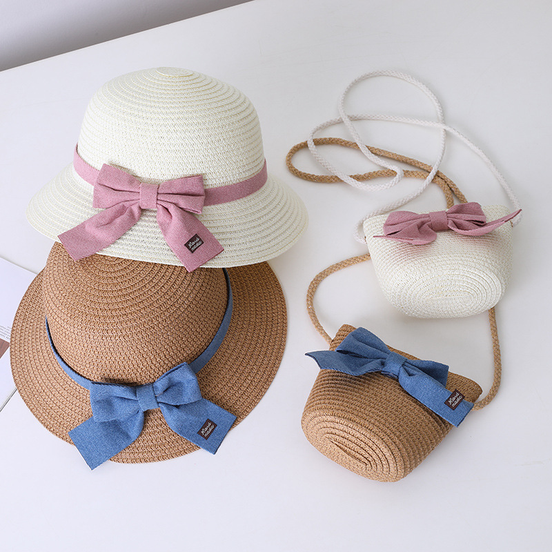 147g Weight Hat Classification straw Fabric Type Straw Hat Hats Type 1 Piece, 1 Set Quantity Holiday, Outdoor Occasion Bow Knot Pattern All Seasons Season Children Unisex Gender Sweet Style Children Unisex Sweet Bow Knot Straw Hat 3