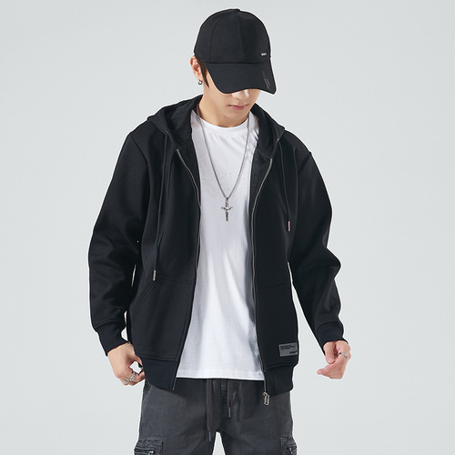 Autumn New Winter Warm Zipper Hooded Sweatshirt for Men, Unisex Loose Fit Athletic Casual Open Vest Outerwear