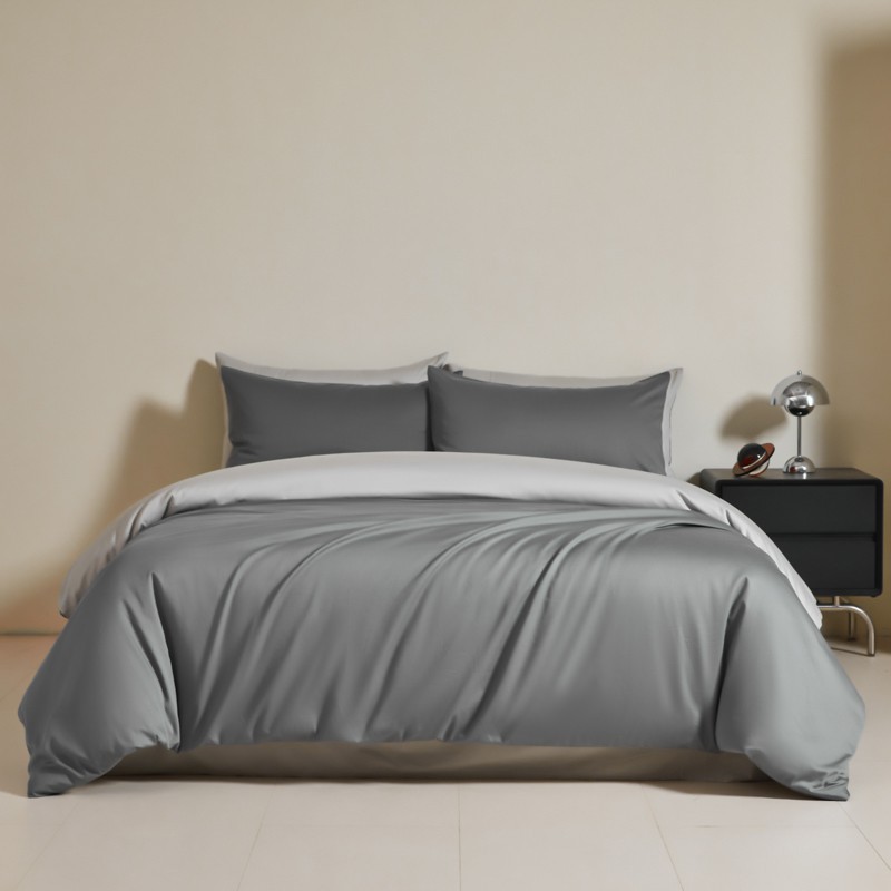 Luxurious Cotton Four-piece Sateen Bedding Set Solid Colour_voghion.com