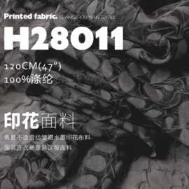 春夏仙气雪纺皱褶水墨印花布料服装连衣裙童装汉服面料H28011