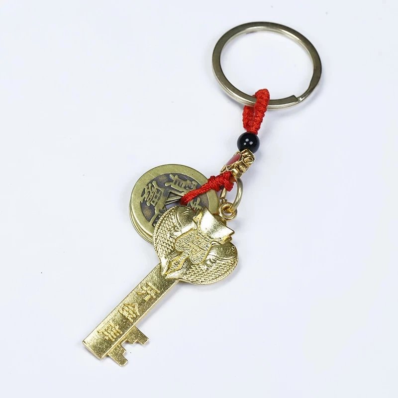 2026 Zodiac Five Blessings Treasure Chest Creative Keychain Retro Style Auspicious Pendant Recommended