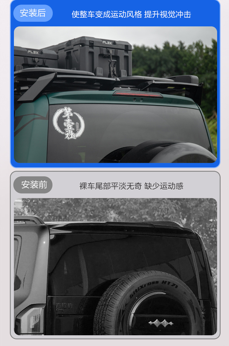 Suitable for equation Leopard 5MC sports large tail pressure tail wing upgrade top wing modification exterior decoration parts