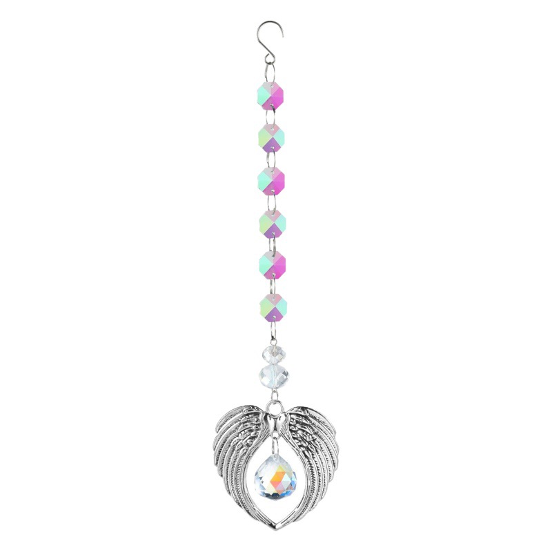 Fabricantes directos para Amazon tiktok suministro Ángel ala cristal bola colgante sol catcher cristal colgante