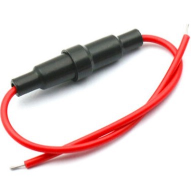 厂家直发 5X20黑色引线壳22号线15CM+15CM公母壳保险丝壳