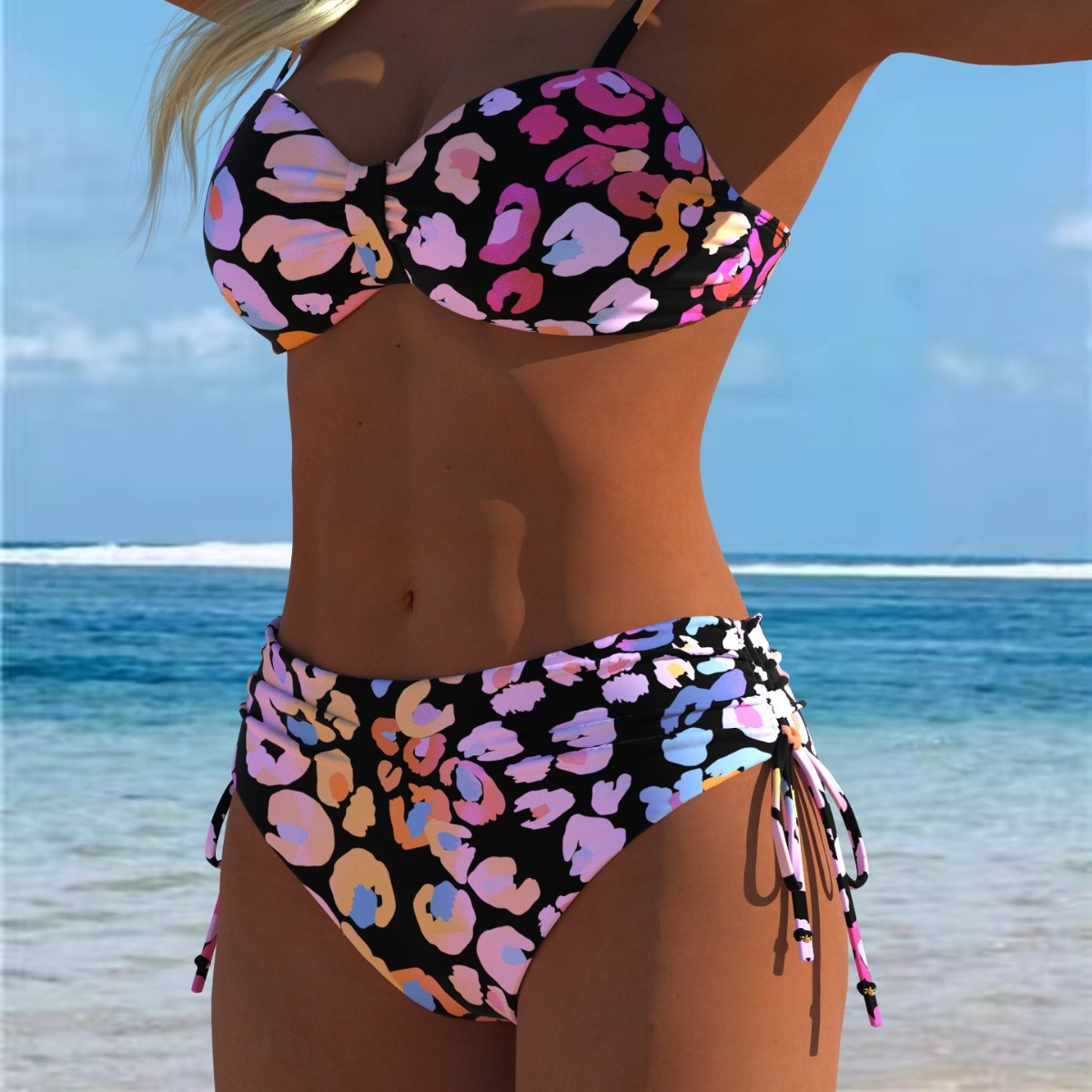 Amazon Backless European and American Bikini Single-Piece Top Women's Knotted Underwire Push-Up Swimsuit Female Sexy Bikini