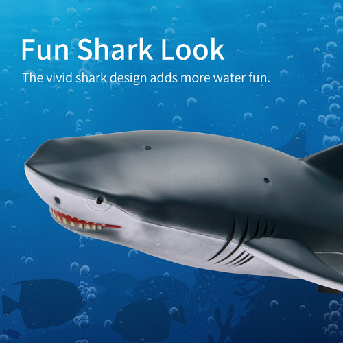 Wish Cross-border 2.4G Simulation Shark Remote Control Boat High-Speed Long-lasting Power Consumption Children's Electric Water Speed Boat Toy Boat