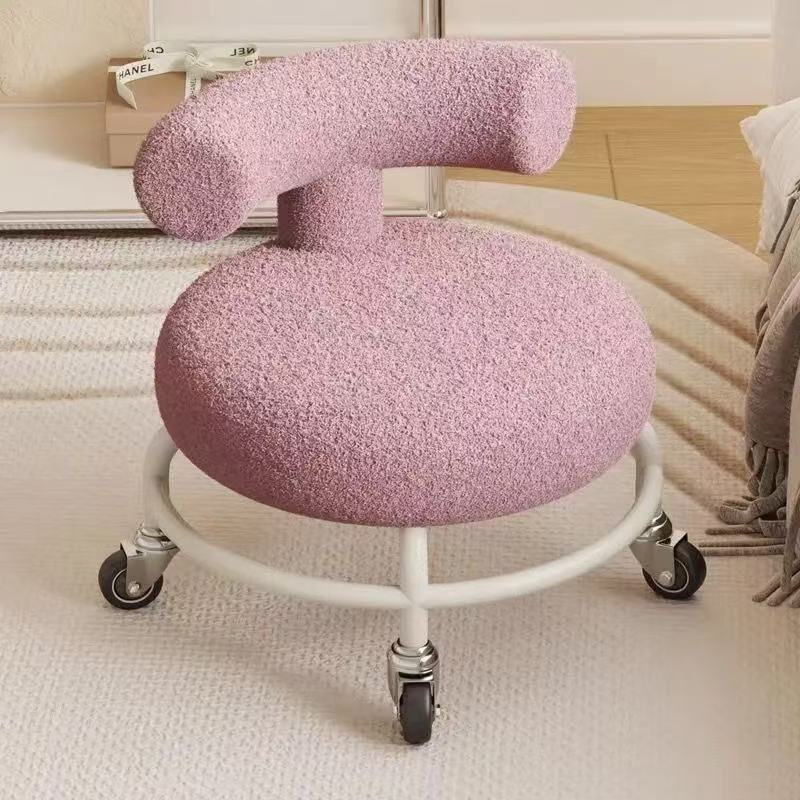 [부드러운 베어링 휠] 보라색 양가죽-PP 바닥 프레임